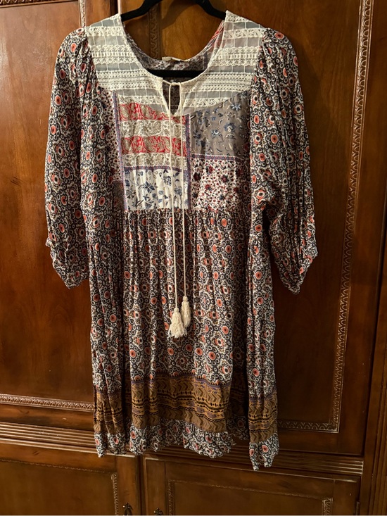 Umgee Dresses & Skirts - Umgee Bohemian Patchwork Midi Dress in Rust Floral